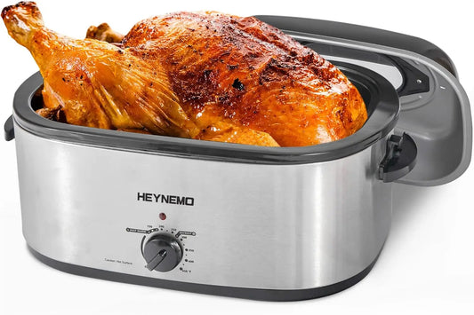 Electric Roaster Oven Stainless Steel With Visible Lid For Turkey