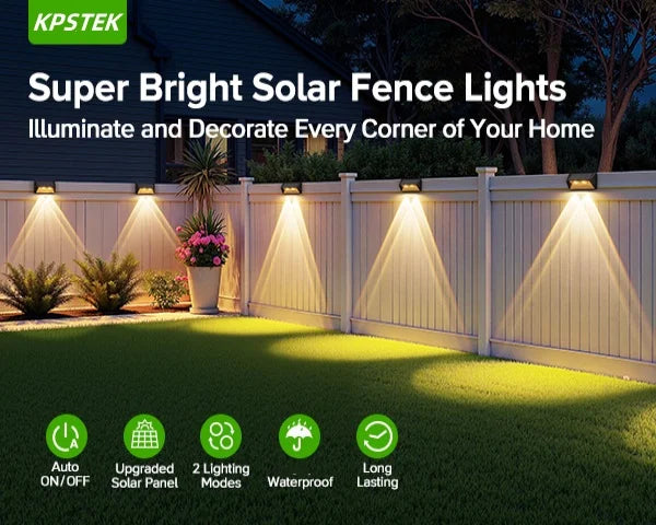 4/8/12-Pack Solar Fence/Step Lights, Cool/Warm White LED,  for Walls/Stairs/Yards/Pools