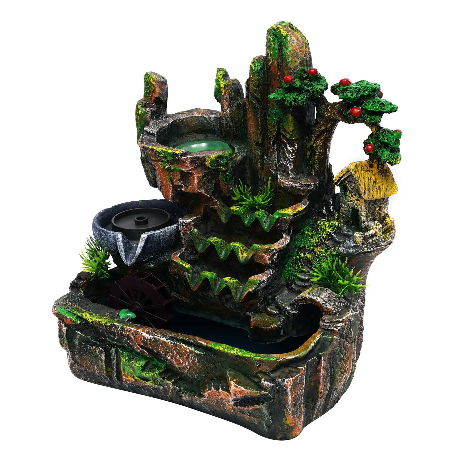 Feng Shui Desktop Water Fountain With Color Changing LED Lights