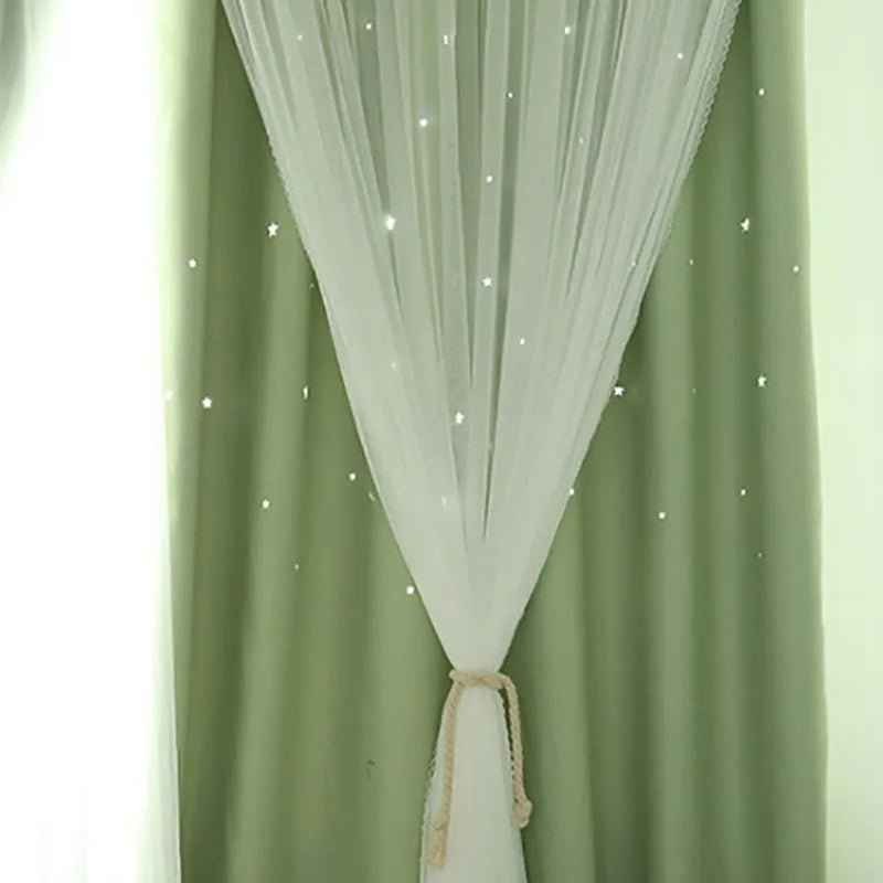 Guangdong Blackout Curtains For Bedroom And Living Room Star Cut Out Decor