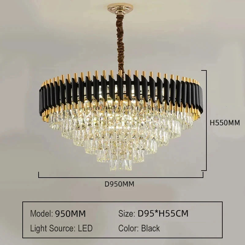 CHYMUIO LIGHT Modern Crystal LED Chandelier Pendant For Restaurant