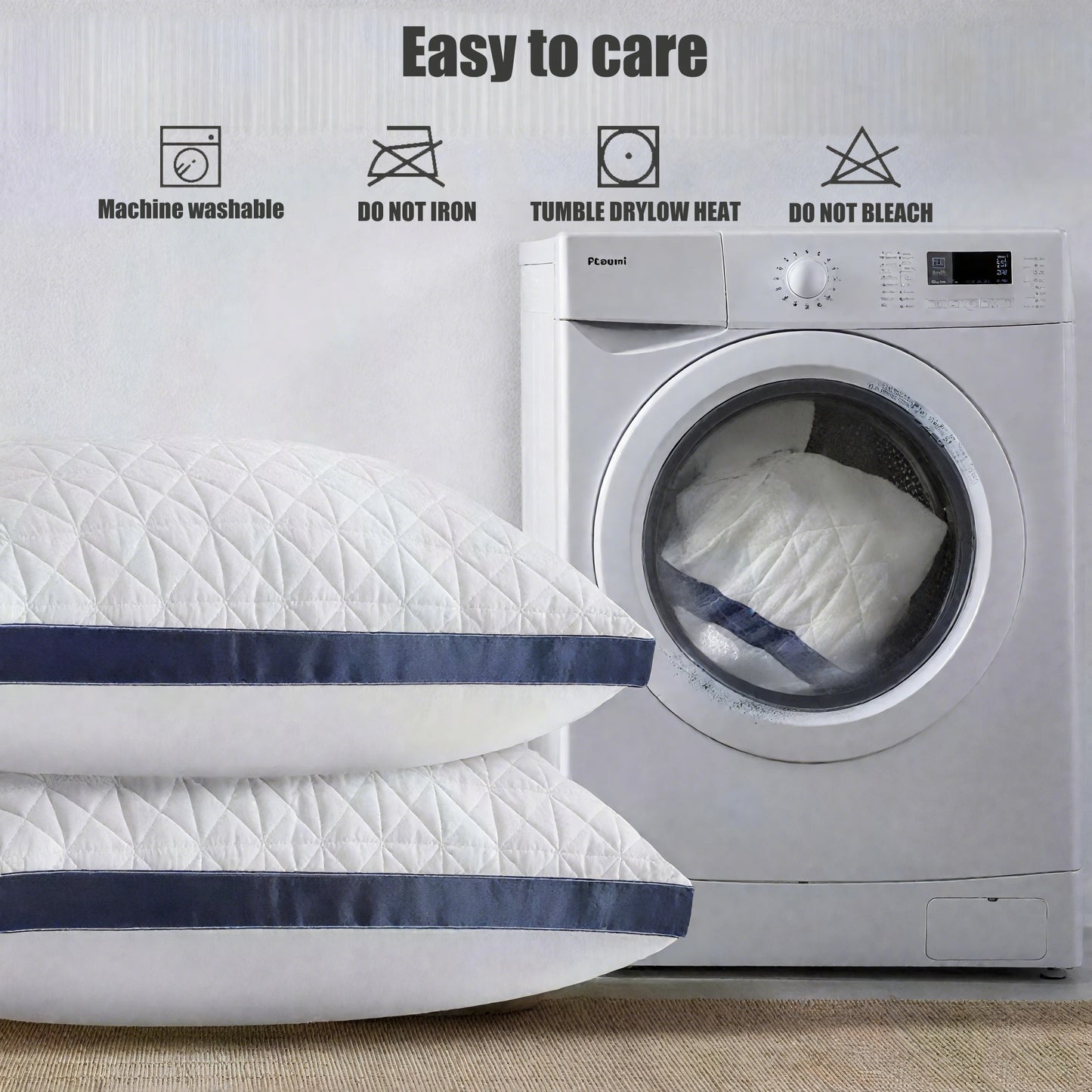 Hotel Quality Microfiber Bed Pillows Set Of 2 For Sleepers
