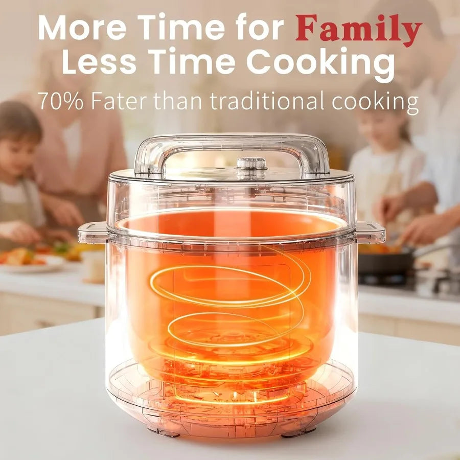 8QT Electric Pressure Cooker Max 1200W Fast Cooking 12-in-1 Multi-Use Programmable with Ceramic Non-Stick Pot for Saute Slow Co