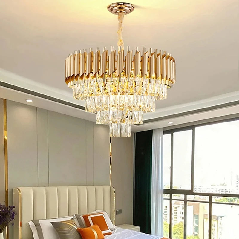 CHYMUIO LIGHT Creative Luxury Crystal Chandelier Pendant LED Light