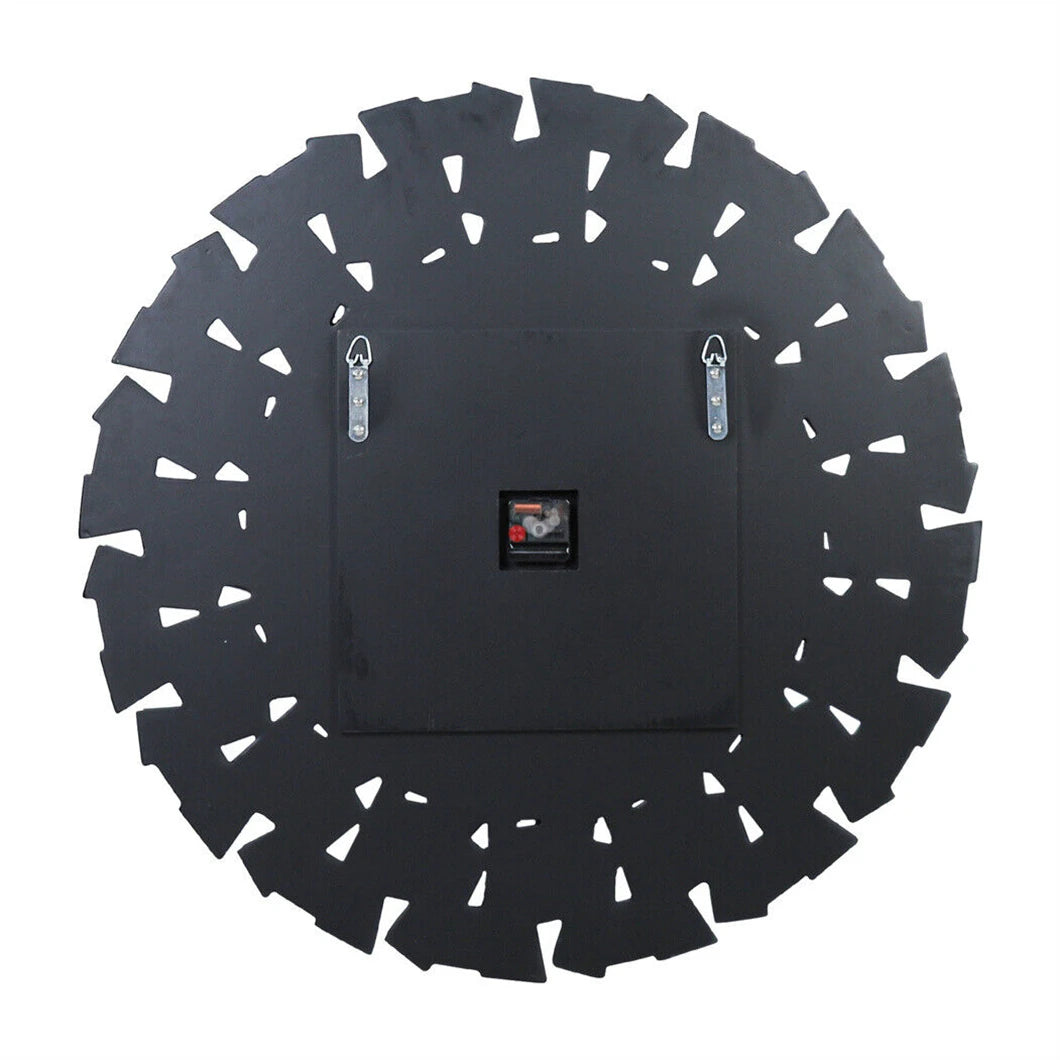 3D Mirrored Sunburst Wall Clock With Roman Numerals