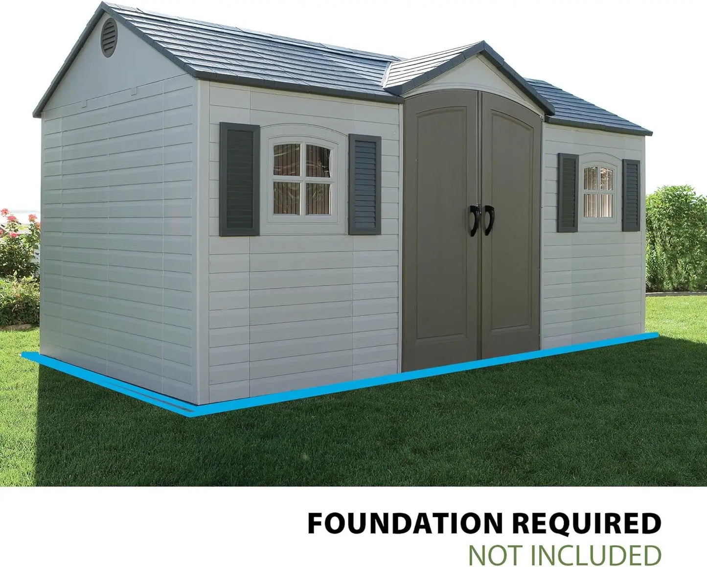 Outdoor Storage Shed Heavy Duty Metal Frame UV Waterproof 6446