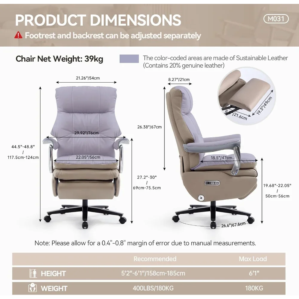 General Use Ergonomic Executive Office Chair With Footrest Massage