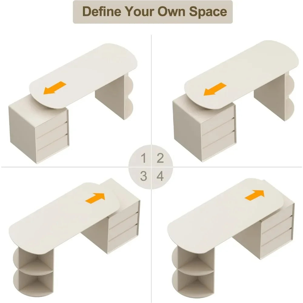 Ergonomic L Shaped Home Office Desk And Chair Set Storage