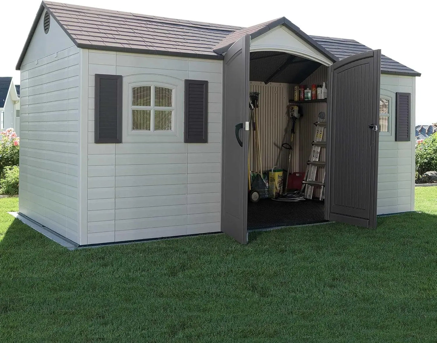 Outdoor Storage Shed Heavy Duty Metal Frame UV Waterproof 6446