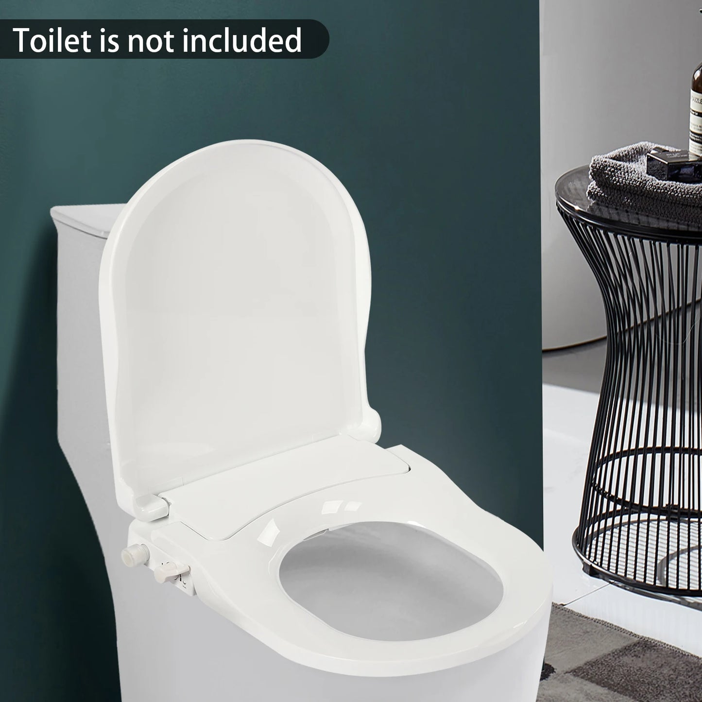 Buffer Dual Nozzles Non Electric Bidet Toilet Seat Elongated Toilets