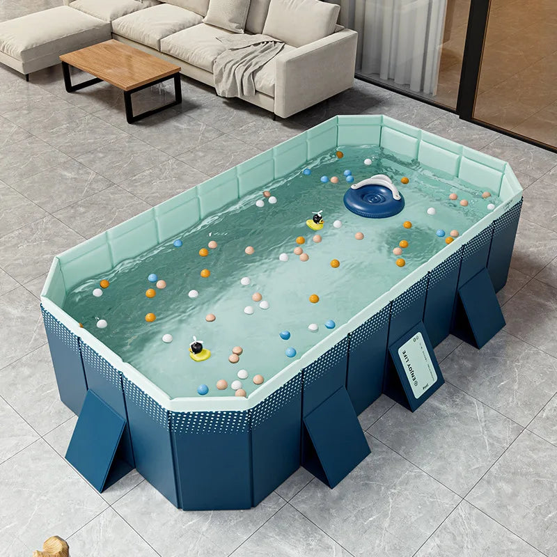 Inflatable-Free Swimming Pool No-Installation Water Play Pool Thickened Wear-Resistant Foldable Bathing Pool Outdoor Large Pool