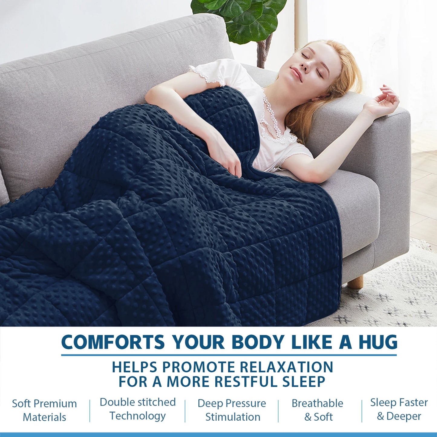 Huloo Sleep Weighted Blanket for Sofa and Bed Comfort