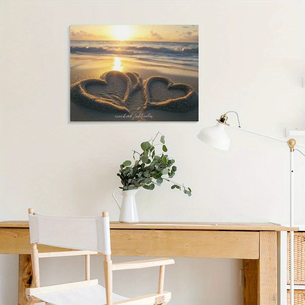 Creative Love Theme Framed Canvas Painting Living Room Bathroom Decor