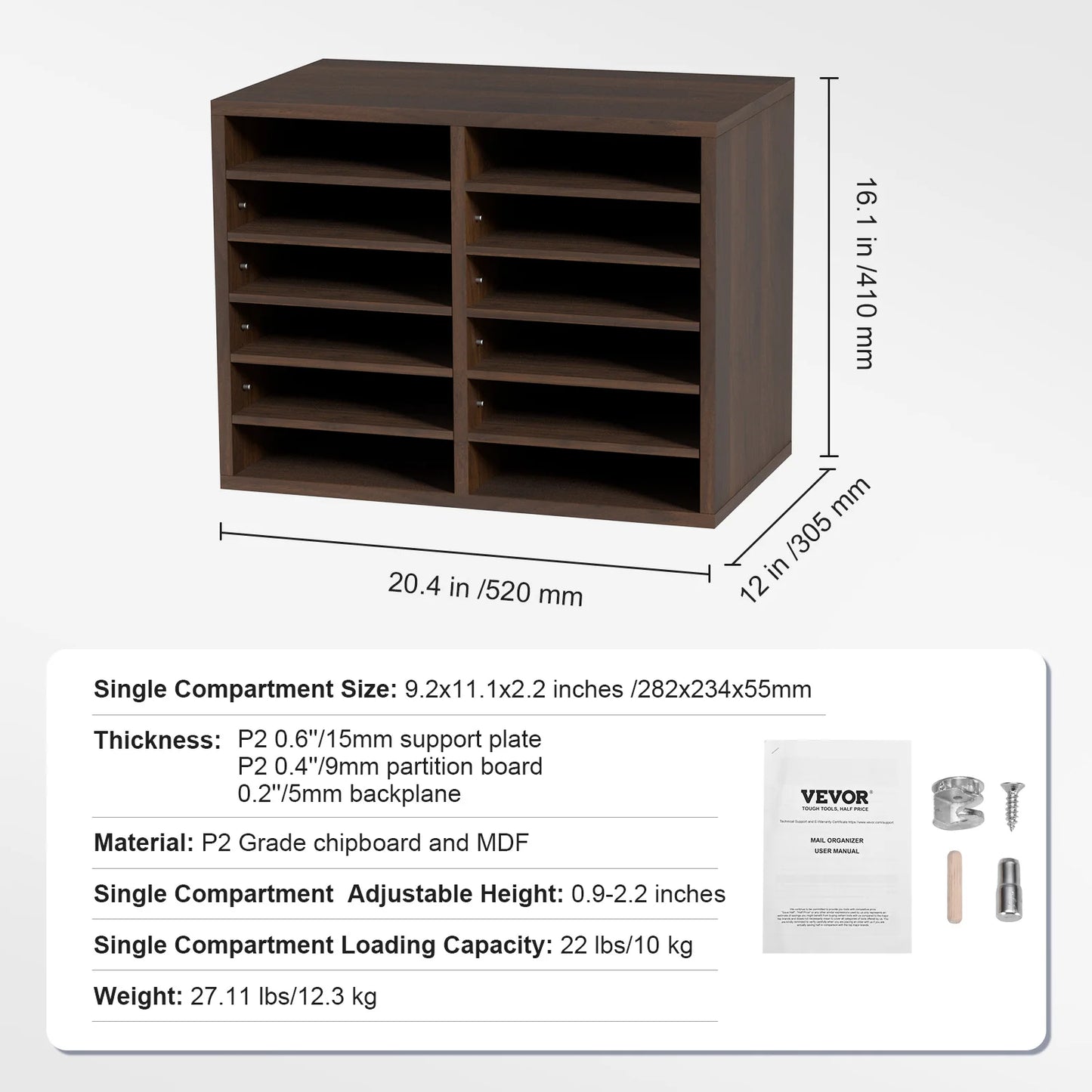 VEVOR Literature Organizers With Adjustable Shelves For Office