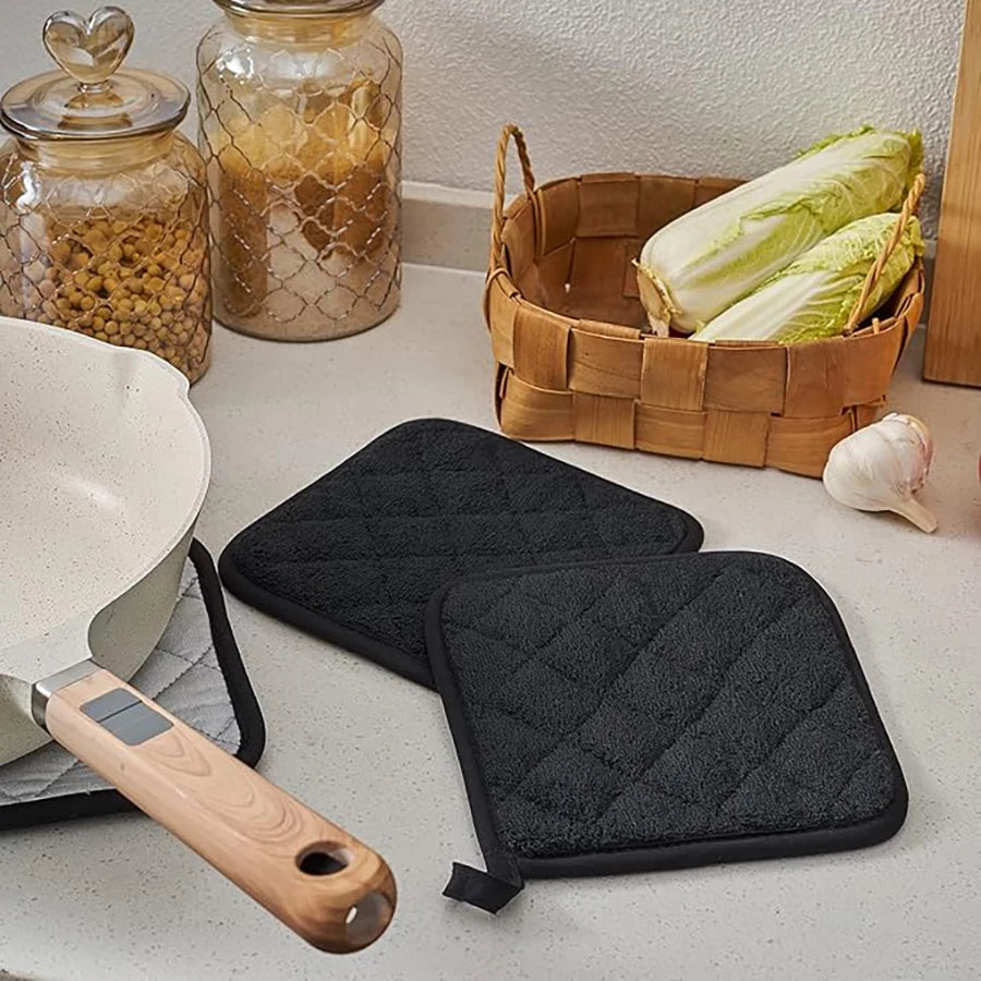NONECN Kitchen Pot Holders Set Heat Resistant Pure Cotton