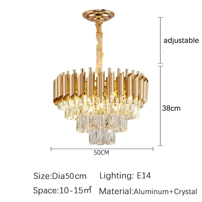 CHYMUIO LIGHT Modern Crystal LED Chandelier Pendant For Restaurant