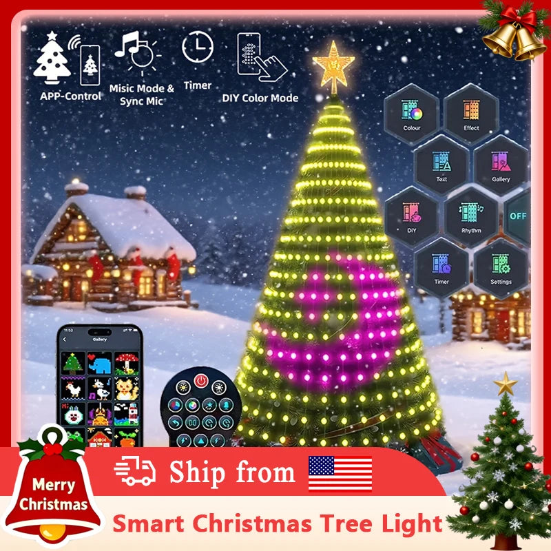 MIMIRGB Smart Christmas Tree Lights With App Control MusicSync IP67