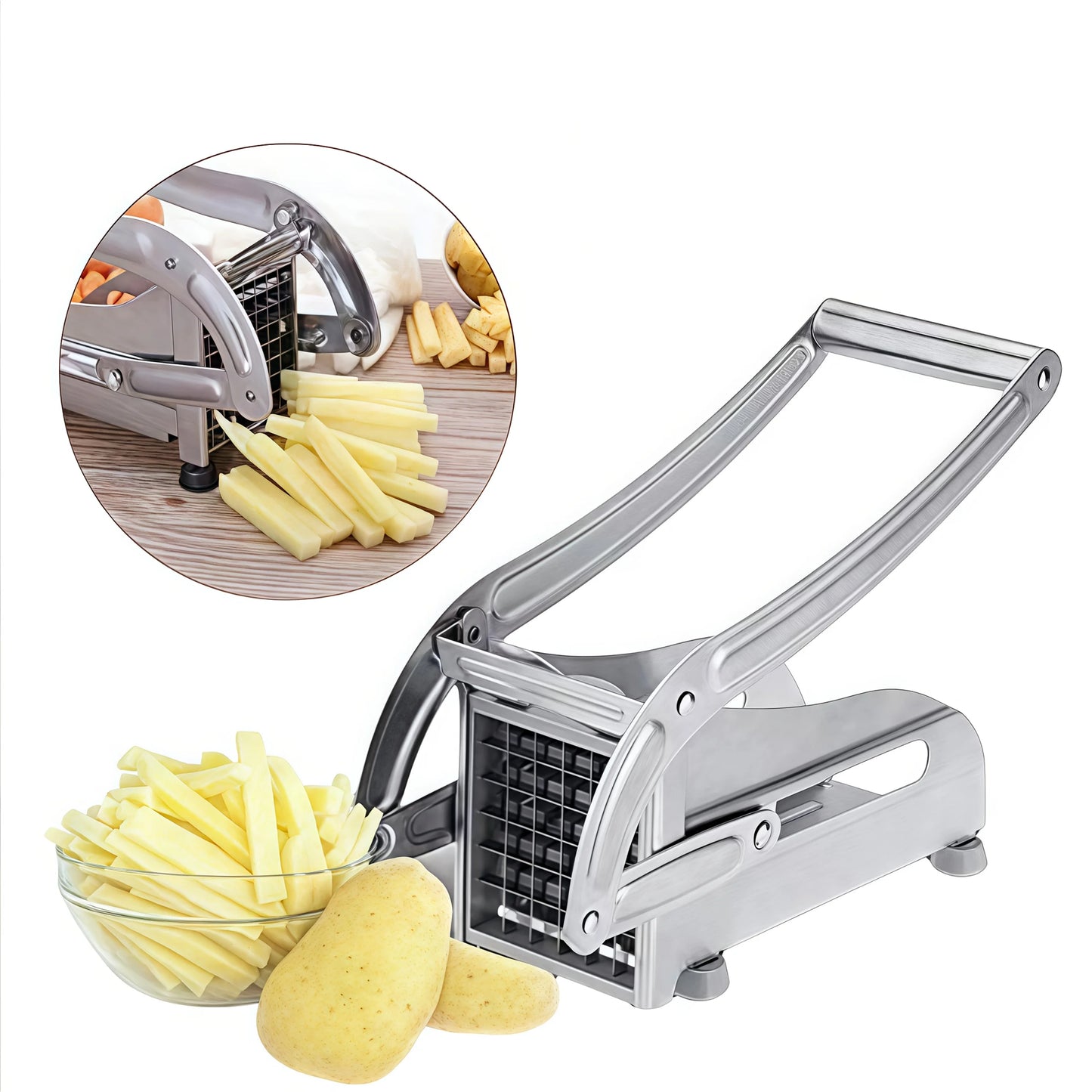 Manual Stainless Steel Vegetable Slicer With Square Blade For Potatoes