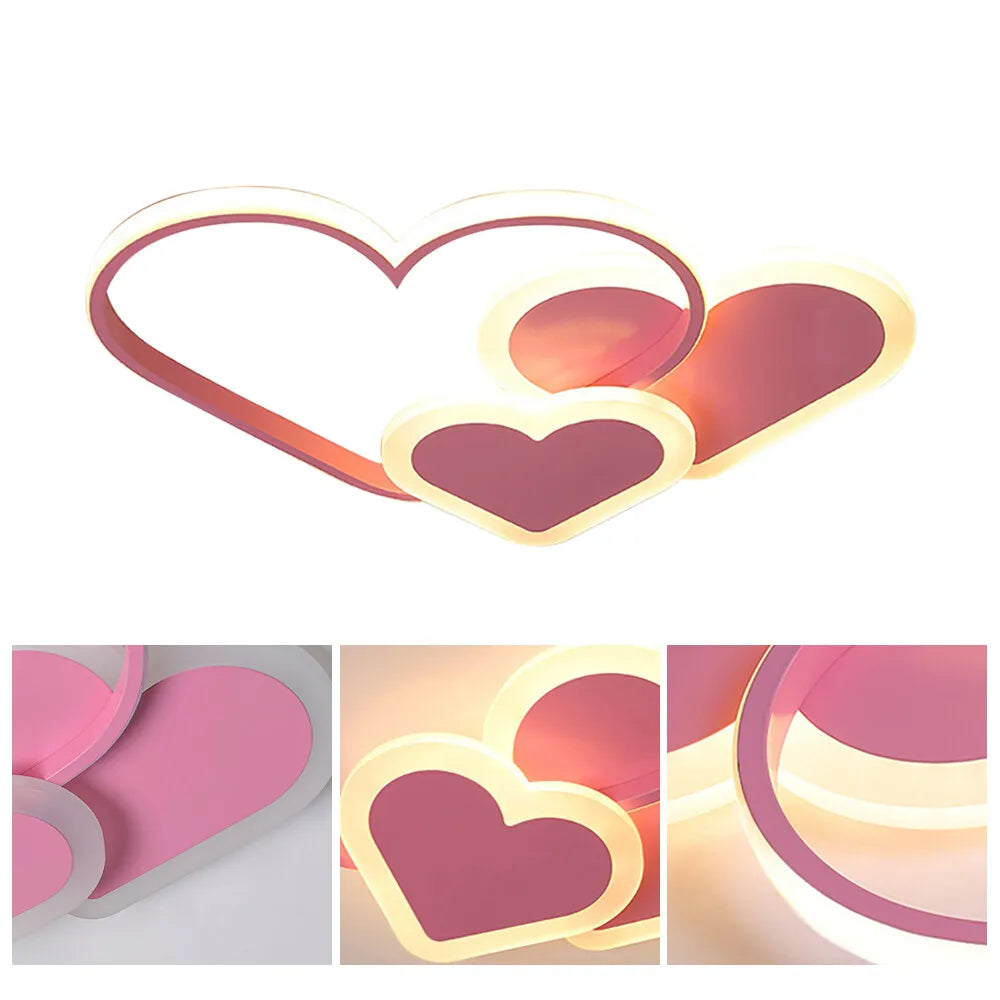 Heart Shaped LED Ceiling Lamp With Remote Control 36W Bedroom