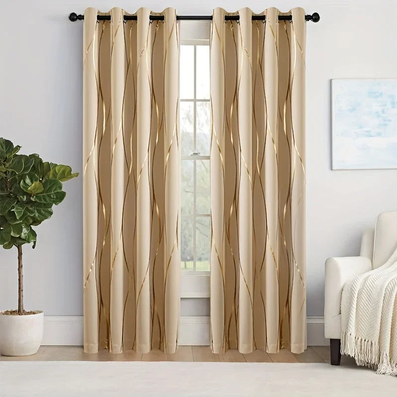 Zhejiang Golden Wave Circle Blackout Curtains Thermal Insulated Drapes