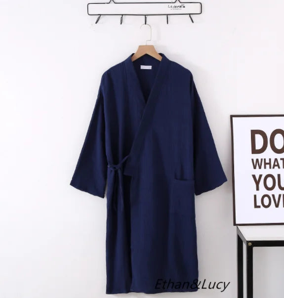 Cloud Cotton Story Japanese Kimono Robe For Couples Crepe Bathrobe