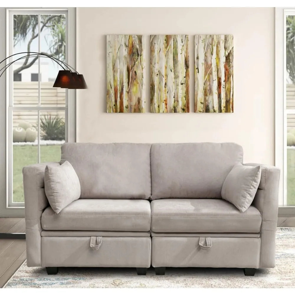 ZHUXIANG Loveseat Sofa With Storage Modular Sectional Reclining