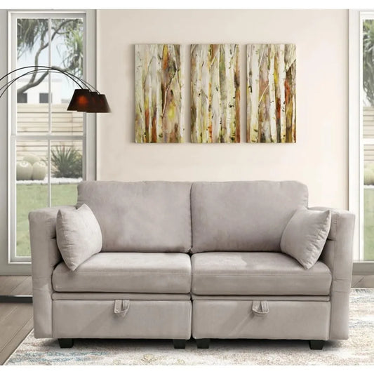 ZHUXIANG Loveseat Sofa With Storage Modular Sectional Reclining