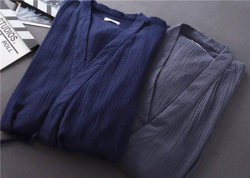 Cloud Cotton Story Japanese Kimono Robe For Couples Crepe Bathrobe