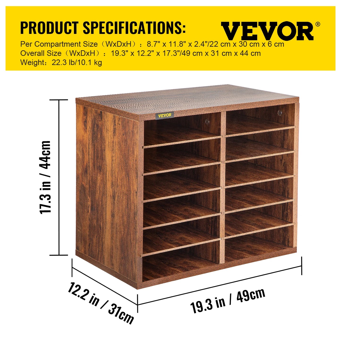 VEVOR Literature Organizers With Adjustable Shelves For Office