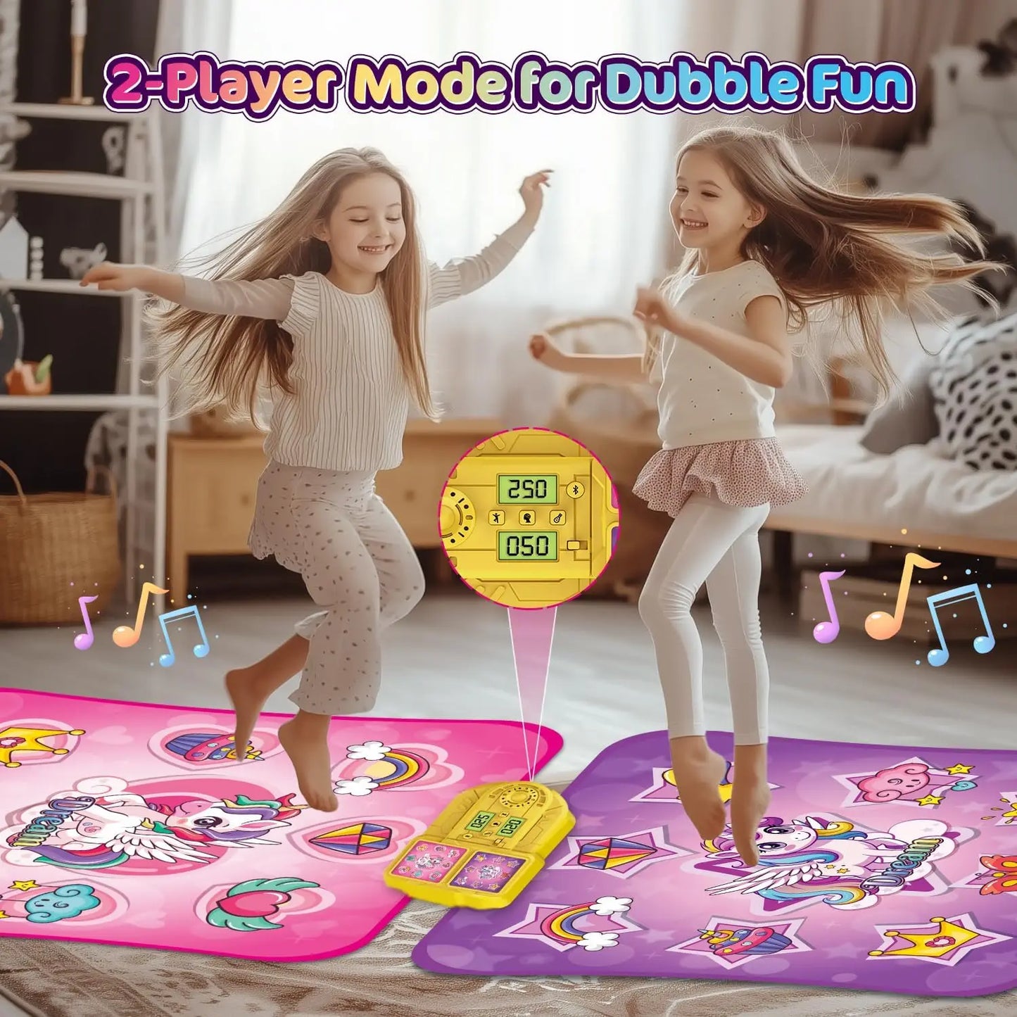 VATOS Unicorn Dance Mat Twin Pack For Kids 9 Level