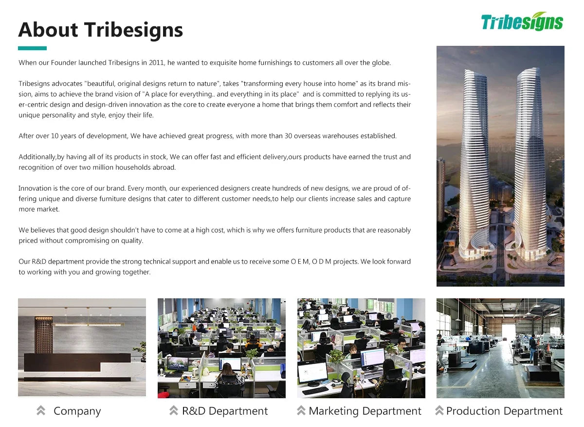 Tribesigns Modern Executive Wooden Office Desk With Gold Metal Legs