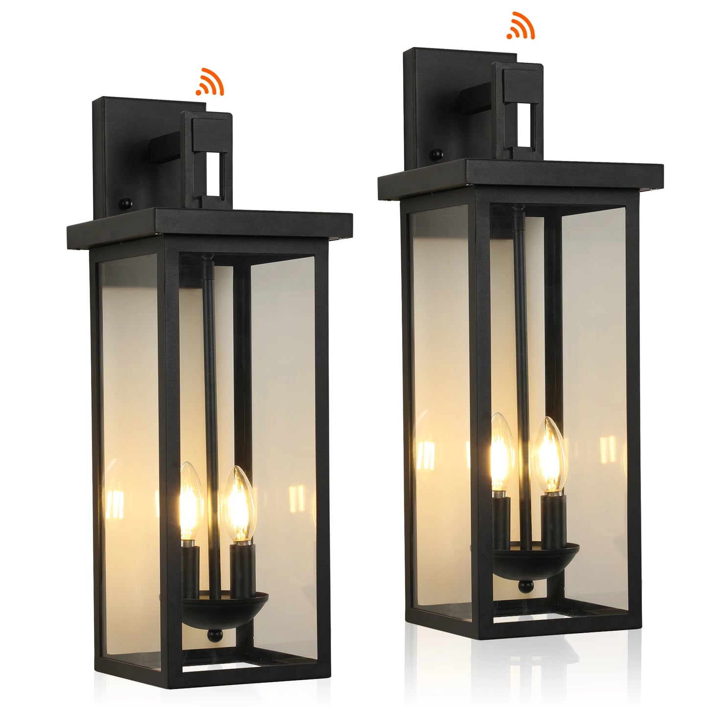 ARLGSITE Outdoor Wall Lantern With Dusk To Dawn Sensor And Clear Glass Panels