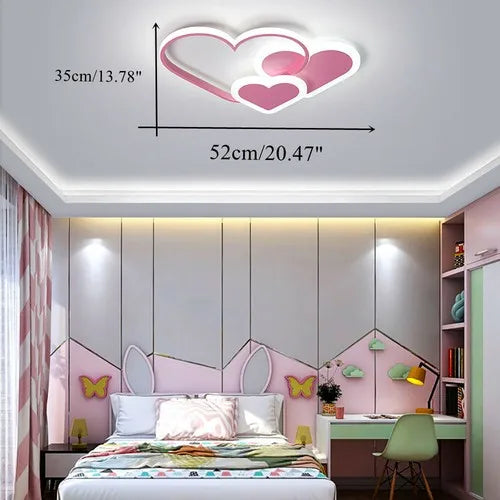Heart Shaped LED Ceiling Lamp With Remote Control 36W Bedroom