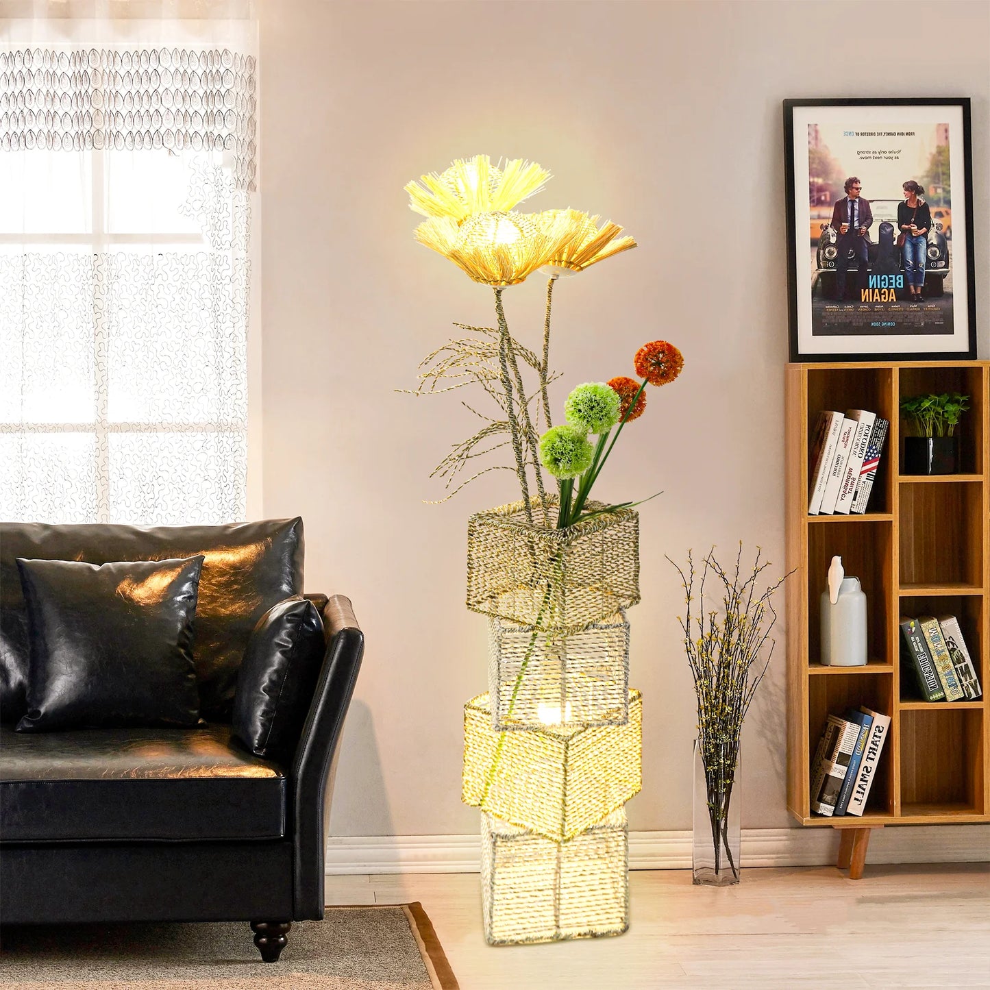 Vrygle Handwoven Modern Floor Lamp for Living Room and Bedroom