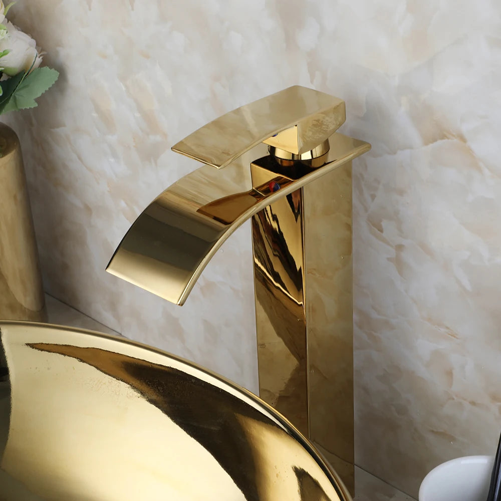 YANKSMART Luxury Bathroom Vessel Sink Set Pop Up Drain