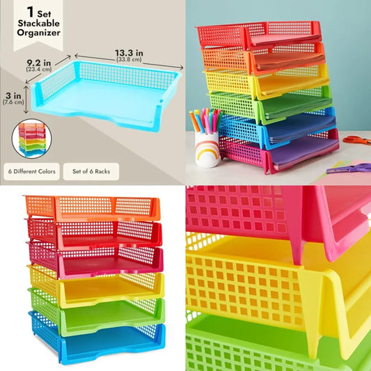 High-concerned Letter Tray Organizer 6-Pack Stackable Desk Organizer