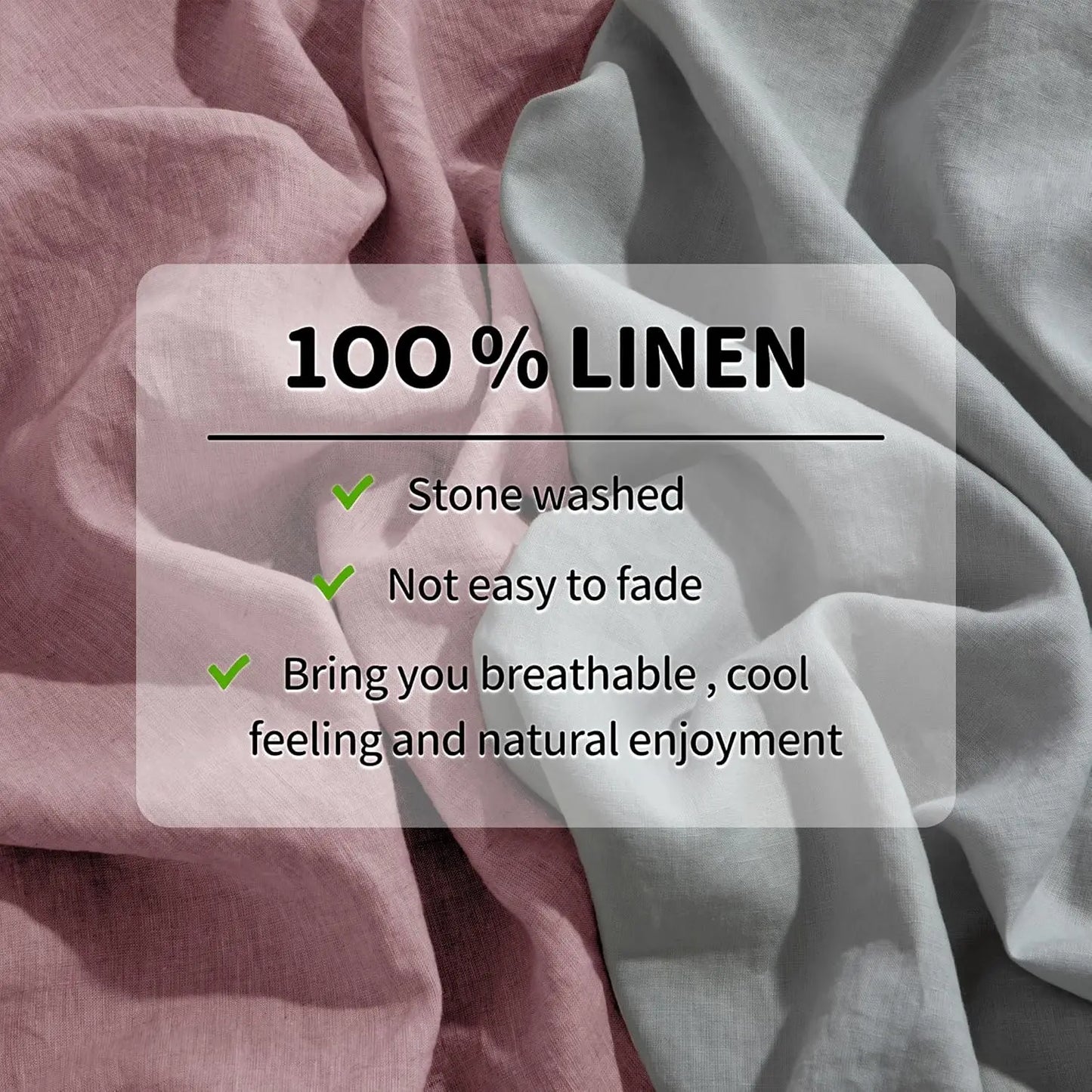 100 Percent Linen Sheet Set All Season Natural Flax Bedding