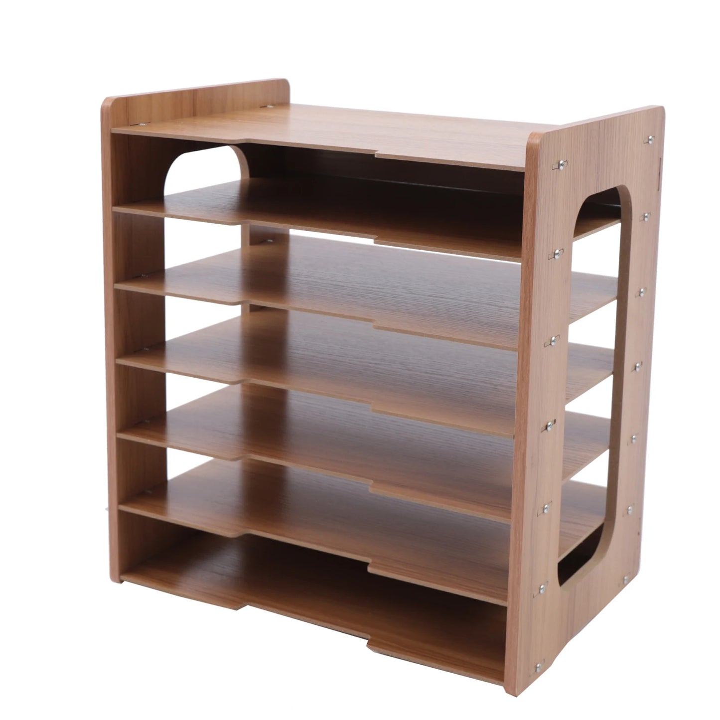 7-Tier Wooden Desk Organizer for Office Papers and Files
