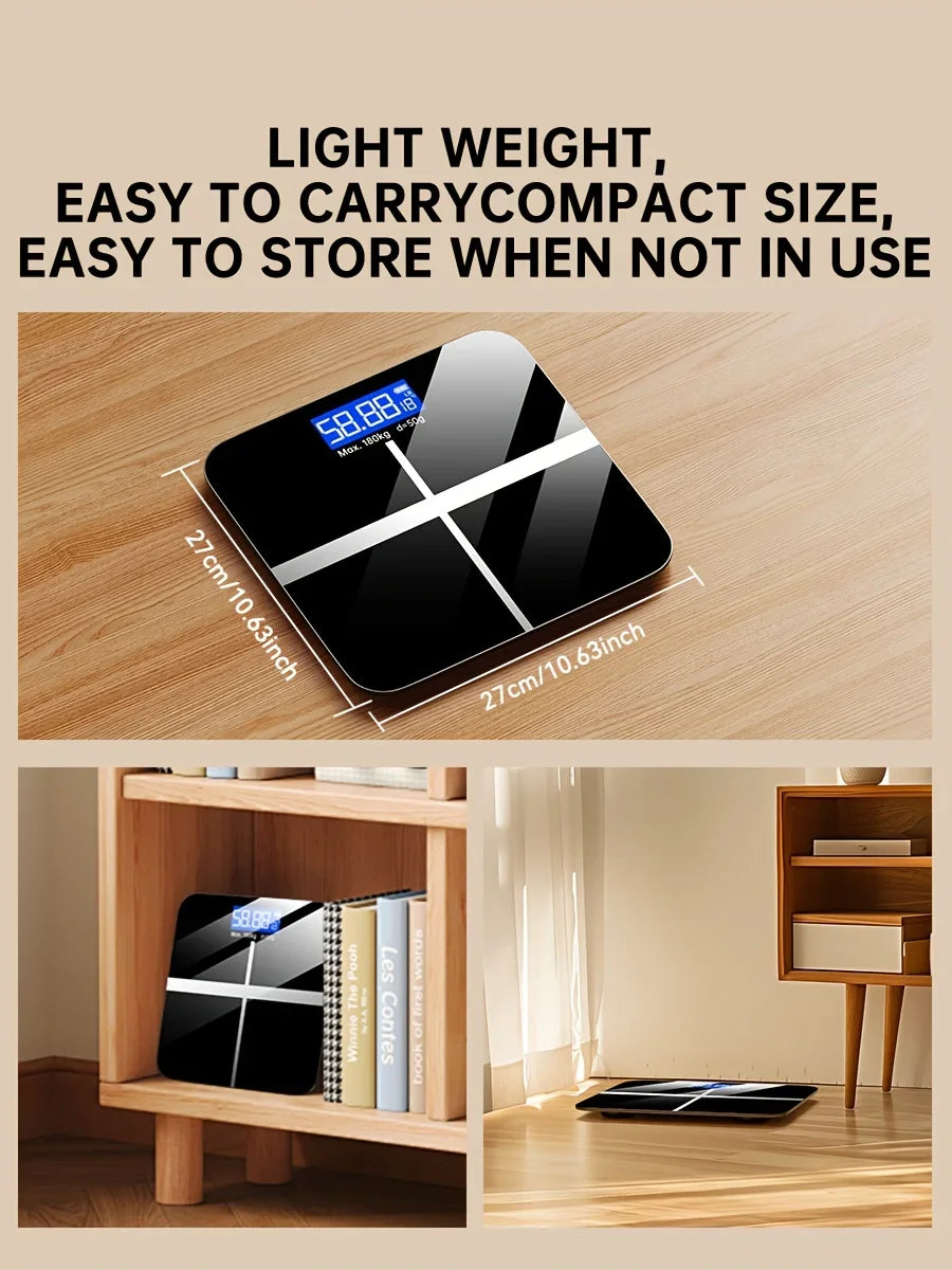 Premium Digital Bathroom Scale 396lb Capacity, High-Precision LCD Display, Ultra-Wide Platform, Room Temperature Sensor