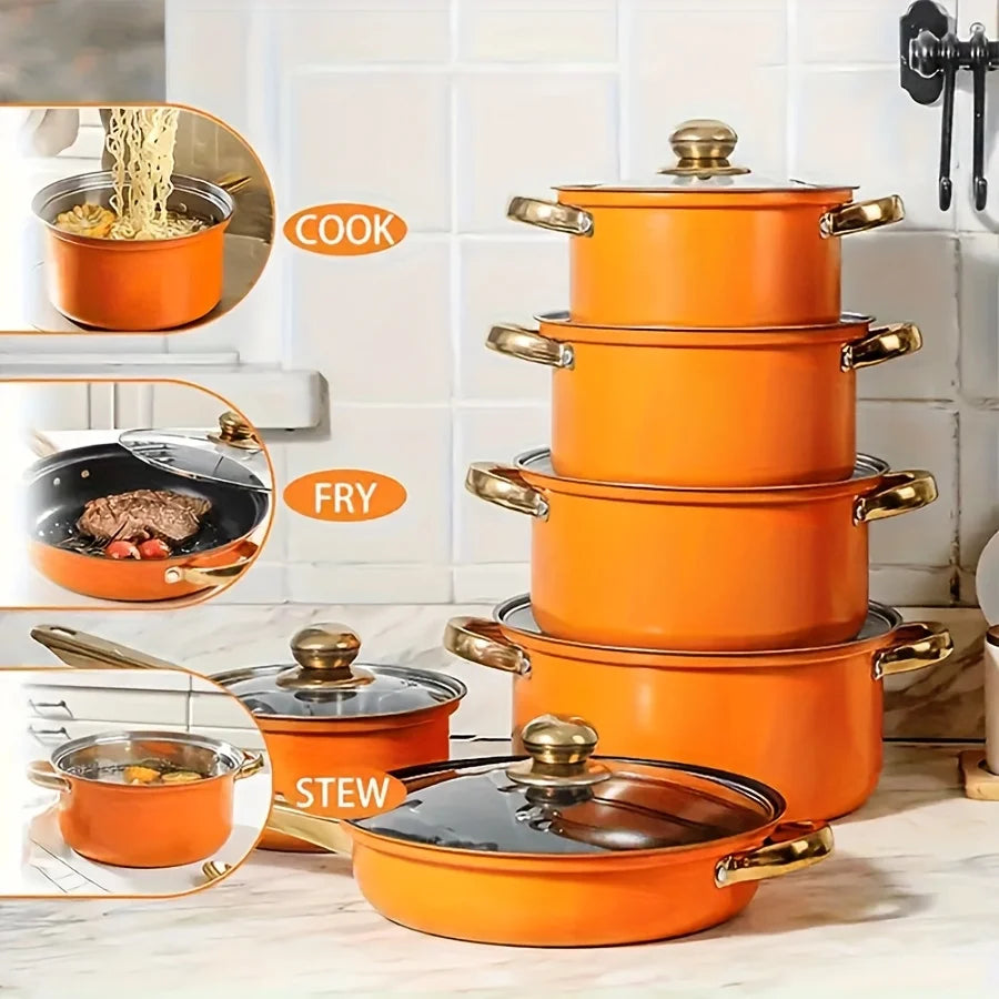 Nonstick Stainless Steel Fry Pan Set Induction Cookware Skillets