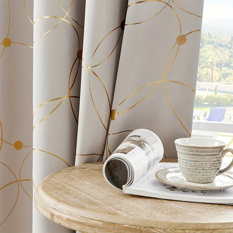 Zhejiang Golden Wave Circle Blackout Curtains Thermal Insulated Drapes