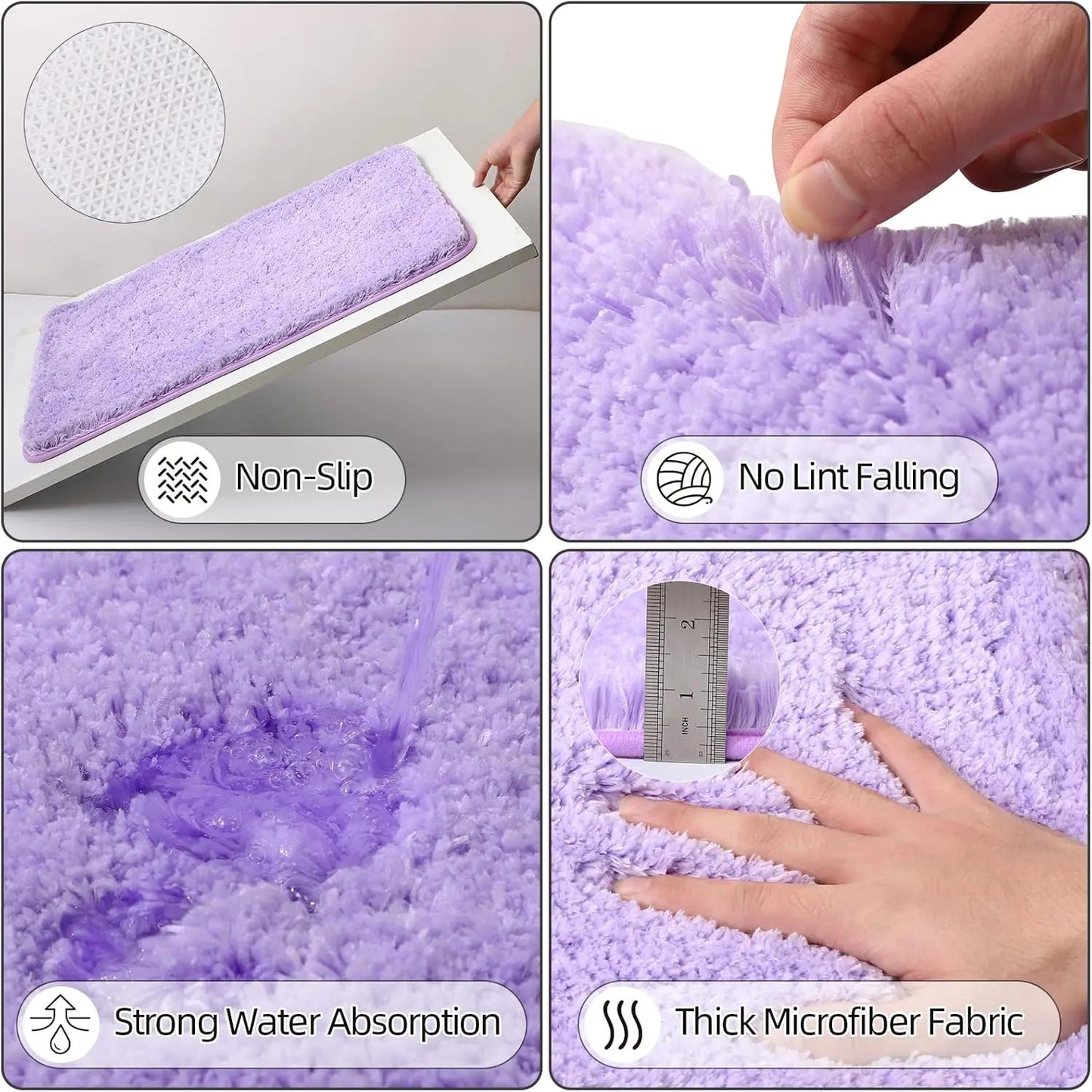 Complete Bathroom Accessory Set With Ombre Shower Curtain And Non Slip Rugs