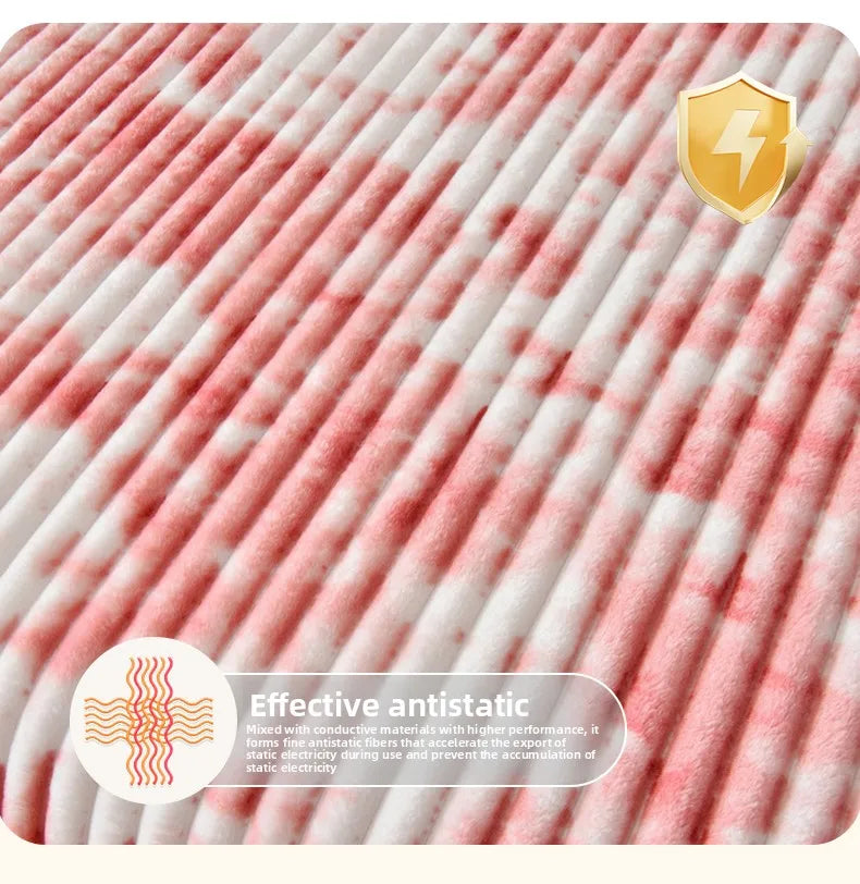 Flannel Blanket Queen Size Spring Autumn Warm Blankets for Bedgradient Color Soft Plush Sofa Throw Blanket