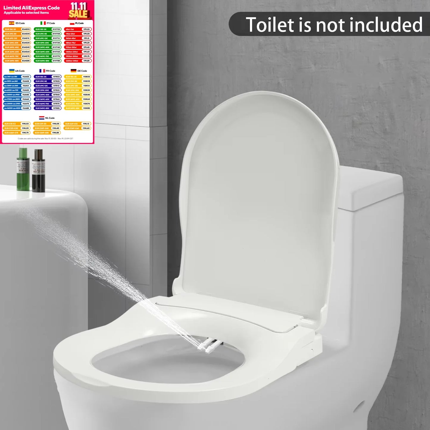 Buffer Non Electric Bidet Toilet Seat With Dual Nozzles Elongated