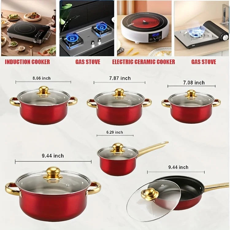 Stainless Steel Non-Stick Cookware Set For Kitchen Use