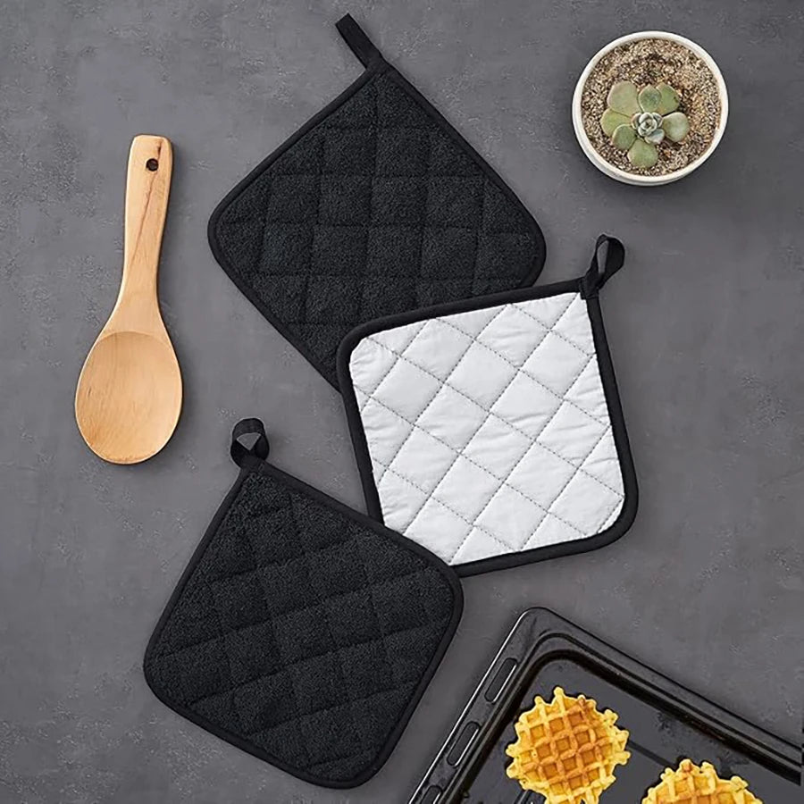 NONECN Kitchen Pot Holders Set Heat Resistant Pure Cotton