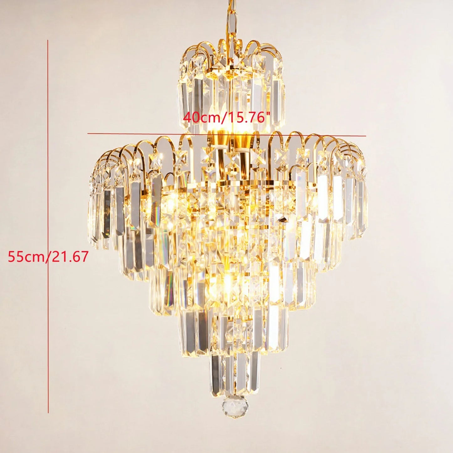 LED Crystal Chandelier Modern Ceiling Light Fixture E14 Pendant