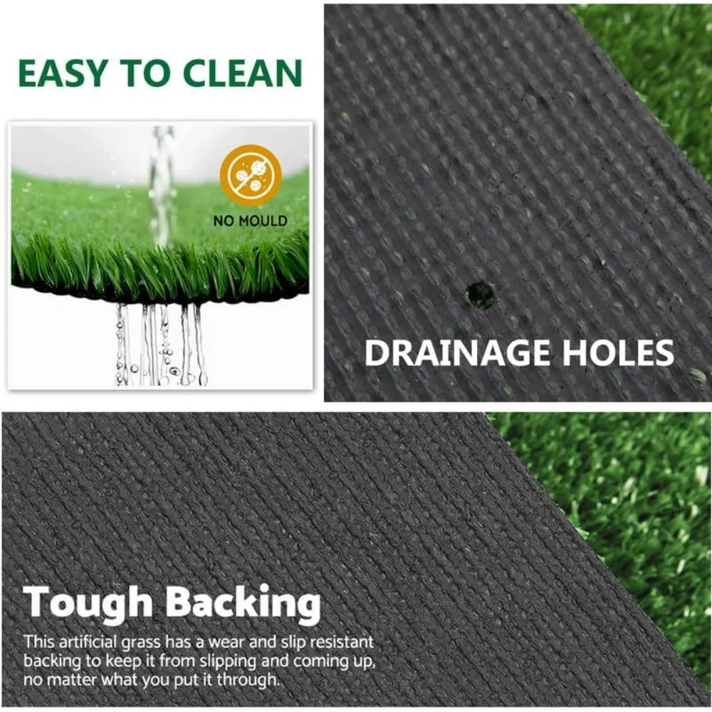 Artificial Grass Synthetic Lawn Outdoor Faux Grass Rug for Patio 0.4 Inch Pile Height 5FTx43FT Astro Turf Grass Roll Carpet Rug