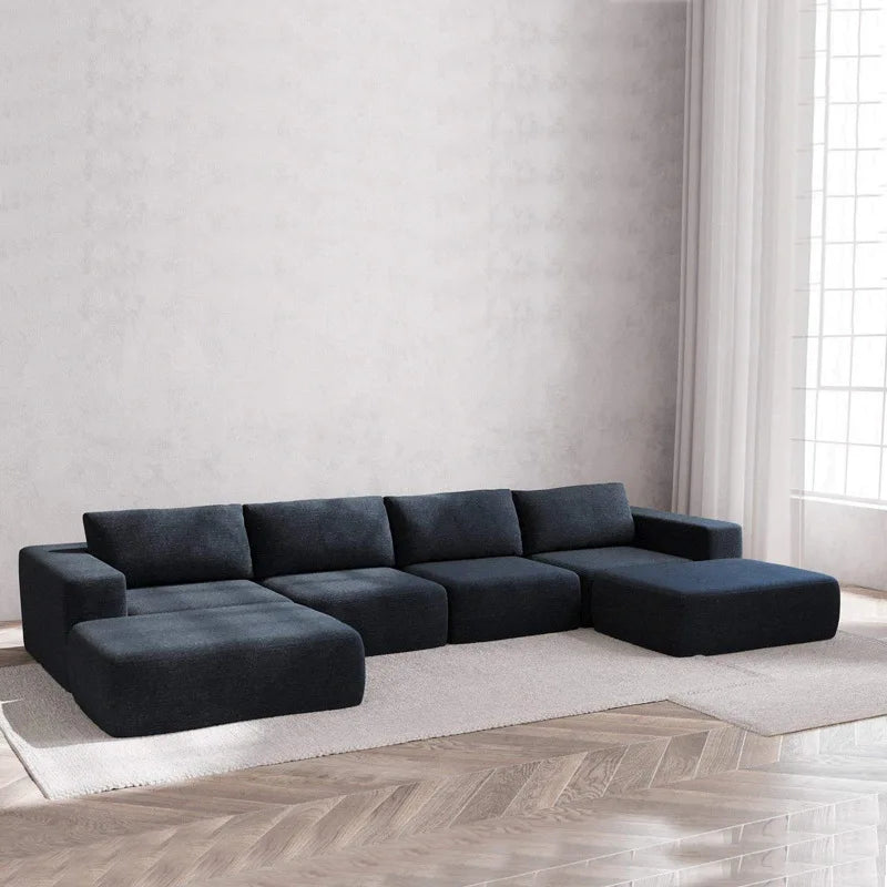 Compression Sofa 3 in 1 Pure Sponge Fabric L Shaped