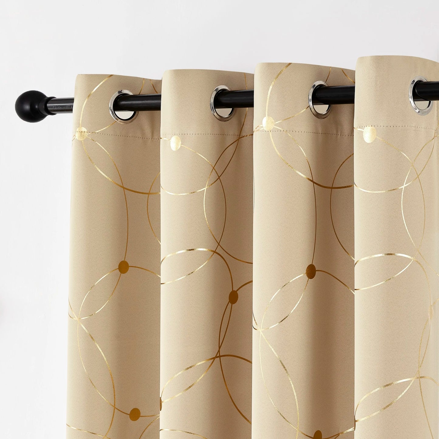 Zhejiang Golden Wave Circle Blackout Curtains Thermal Insulated Drapes